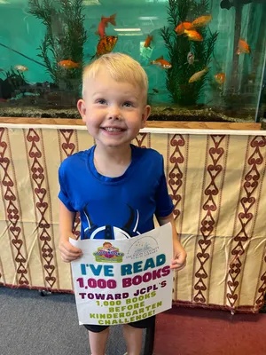 Troy getting his 1000 books award at age 4